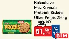 ÜLKER PROBİS KAKAOLU VE MUZ KREMALI PROTEİNLİ BİSKÜVİ 280 G ÜLKER PROBİS KAKAOLU VE MUZ KREMALI PROTEİNLİ BİSKÜVİ 280 G